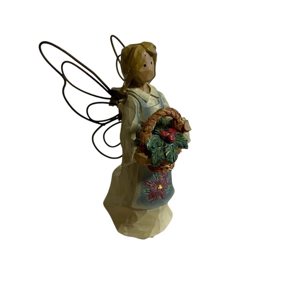 Two Ganz Angel Accent Flower Winter greenery Resin figurines by Roman Home Decor - Picture 4 of 13